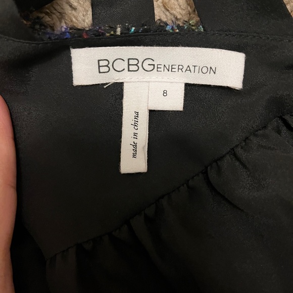 BCBGeneration black tweed dress rainbow pattern - Picture 6 of 7